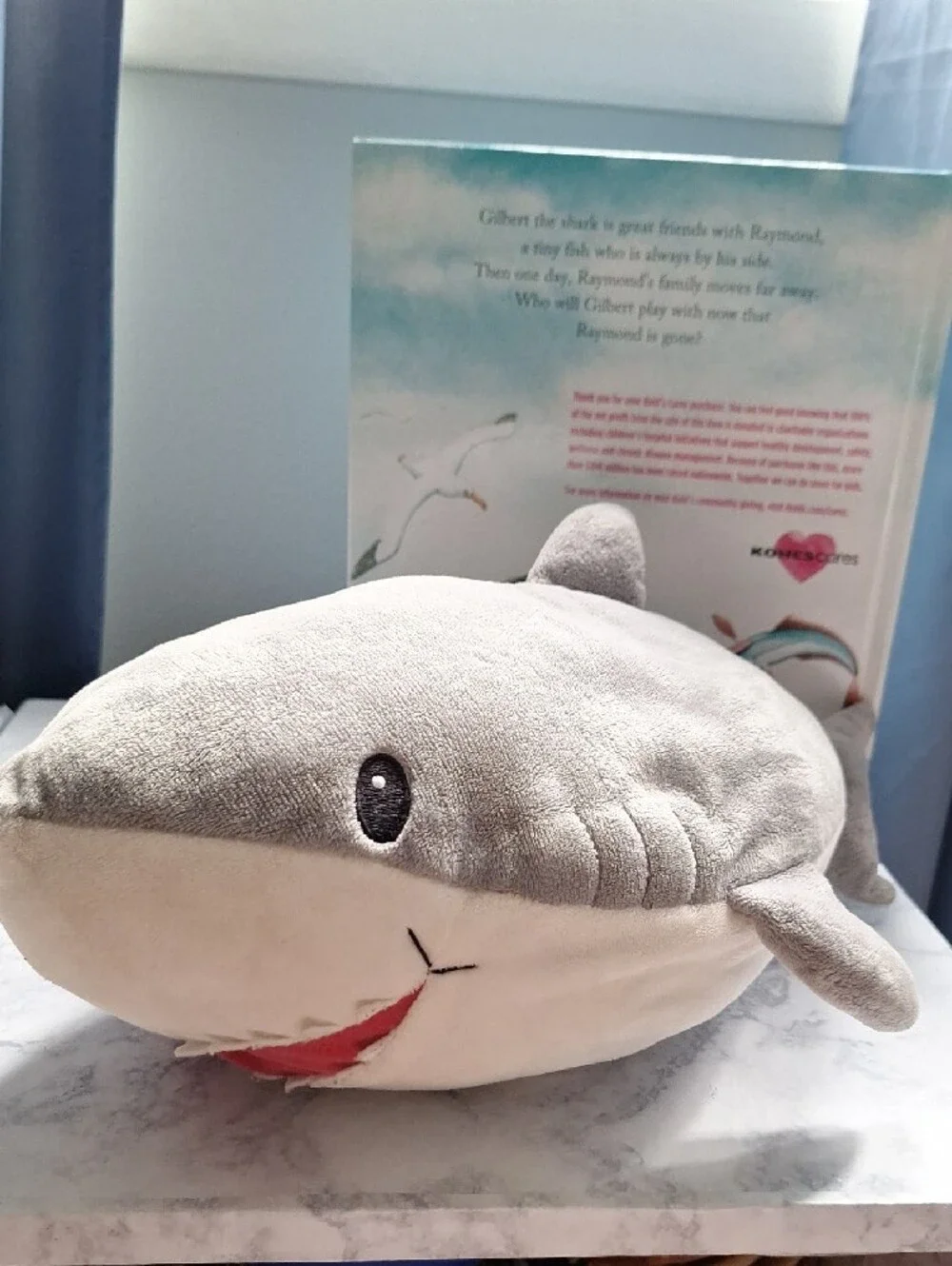 Gilbert The Great Plush Shark Toy And Storybook,Gray and Cream Soft Stuffed Fish